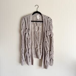 Anthropologie Far Away From Close Brown Open Knit Open Front Boho Cardigan - MP
